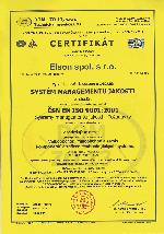 Certifikt SN EN ISO 9001:2001